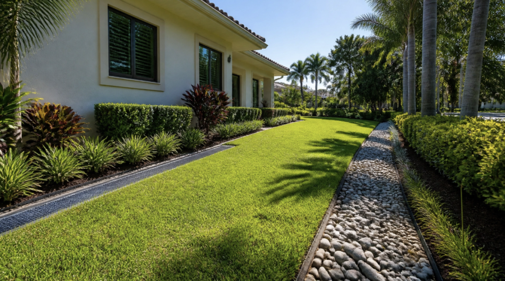 Professional Florida lawn drainage solutions and foundation protection in Sarasota